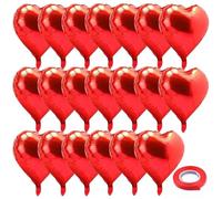 20 Piezas Globos Rojos En Forma De Corazón Con Cintas Globos De Papel De Aluminio De 18 Pulgadas Globos De Helio Decoración Romántica Para Fiestas Globos Para Decoración De Bodas
