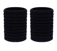 20 Piezas Goma de Pelo, Suaves Cintas Elásticas para el Pelo para Mujeres, Niñas, Bandas el Pelo Elásticas Fuertes Coletas para Cabello Grueso y Rizado,Negro
