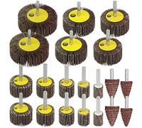 20 Piezas Grano 80 Rueda de Papel de Lija Cepillo Abrasivo, LncBoc 7 tamaños diferentes lija para taladro.Adecuado para pulir metal,madera,pintura