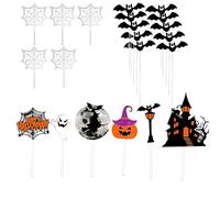 20 Piezas Halloween Cupcake Toppers, Adorno para Tarta Fiesta de Decoracion, Topper Pasteles Halloween, Decoración Cupcake Halloween para Pasteles, Bocadillos, Frutas