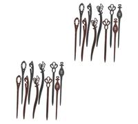 20 Piezas Horquilla palillos de pelo retro palos de pelo de mujer palos de pelo moño hair clips orquillas palillos para el cabello para mujeres palo de pelo Madera Black FRCOLOR