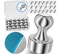 20 Piezas Imanes Neodimio Potentes y 20 Piezas Láminas Metálicas, Imanes Potentes 12 X 16 mm Imanes Nevera, para Pizarra Tablero de Anuncios Magnetico Refrigerador Mini Imán Portátil