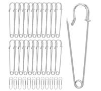 20 Piezas Imperdibles Grandes, 10cm Alfileres de Seguridad, Pines de Seguridad para Ropa,Mantas,Lona,Cuero, Manualidades, Faldas, Imperdibles Extra Grande Resistente (Plata)