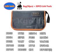 20 piezas/juego de herramientas Lishi 2 en 1 con bolsa de 50 Uds HU64 HU66 HU92 HU100 HU101 HY22 SIP22 VA2T HU83 HON66 NSN14 FO38 CY24 HY15 CH1 DWO4R bag and 20pcs tools