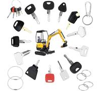 20 Piezas Juego De Llaves De Encendido, Llaves De Encendido Accesorios, Reemplazable Universal Llave Maestra, Llaves de Contacto con Llavero, para Fábricas, Excavadoras, Bulldozers, Tractores