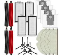 (20 piezas) Kit de accesorios de repuesto para aspiradora robot Roborock Q5 Pro/ Q5 Pro+/ Q8 Max/ Q8 Max+, 4 cepillos giratorios, 4 filtros HEPA, 4 cepillos laterales, 4 bolsas para el polvo y 4 mopas