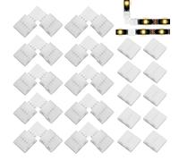 20 Piezas Kit de Conectores Tiras LED RGB 4 Pin 10mm, 10PCS Conectores Angulares en Forma de L y 10PCS Conectores Rectos Rápidos sin Soldadura, Empalme Tira LED Union Tiras LED para SMD 5050 5630 4014
