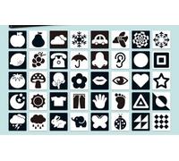 20 piezas libro bebe 0-3 meses bebé tarjetas flash negro y blanco, juguetes para el desarrollo del cerebro del recién nacido, tarjetas de actividades de aprendizaje por estimulación visual -14.5 X