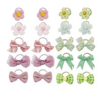 20 Piezas Lindas Cuerdas Para El Cabello, Cuerdas Para El Cabello Con Flores De Cinta, Cuerdas Para El Cabello Para Niñas, Accesorios Para El Cabello, Cuerdas Elásticas Para El Cabello