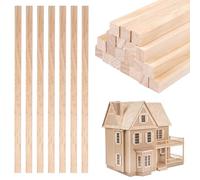 20 Piezas Listones de Madera Cuadrados 1,2 x 1,2 x 30 cm, Palos Natural