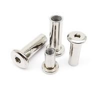 20 piezas M3 M4 M5 M6 largo 304 acero inoxidable cabeza hexagonal muebles remache conector insertar tuerca de manguito de unión (Color : 20pcs M4_Long 16mm)