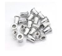 20 piezas M3 M4 M5 M6 M8 M10 M12 Tuercas de remache con inserto roscado de cabeza plana de aleación de aluminio(M6)