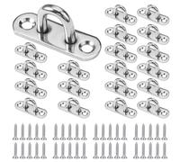 20 Piezas M5 Placa de Ojo de Acero Inoxidable, Placas de Ojo con 40 Tornillos, Placas de Ojo con 2 Orificios, Placa de Ojo Ganchos de Techo para Colgar Artículos, Hamacas, Sillas Colgantes Toldos