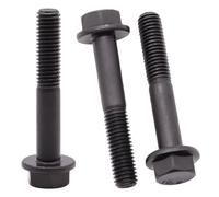 (20 piezas) M6-1.0 x 35 mm con bridas de cabeza hexagonal tornillos hexagonales, acabado de óxido negro, acero de aleación de grado 10.9, reemplazos de pernos de coche de motocicleta, rosca parcial