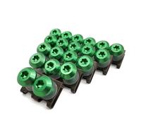 20 Piezas M6, Kit Tuercas Tornillos Carenado para Motocicleta, Clips De Sujeción para El Cuerpo, Tornillos para KLX KX 65 85 100 125 250 250F 450 450F KLX125 Acero(Green)
