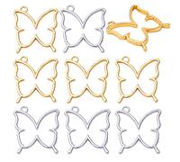 20 piezas mariposa abierta bisel colgante de resina moldes huecos marco colgantes para manualidades de flores prensadas para hacer joyas accesorios