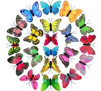 20 Piezas Mariposas Coloridas Decorativas con Imperdibles,Color aleatorio Broche Mariposa PVC, Clips Mariposas Artificiales Coloridas, Mariposas metal,para Cortinas, Comedor