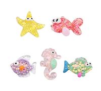 20 piezas mezcla de caballito de mar estrella de mar peces adornos de resina para álbumes de recortes, kawaii vida marina, cabujones slime encantos para decoración de teléfono 2-3 cm