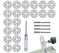 20 Piezas Mini Disco de Corte de Diamante, 22mm Rueda de Cortar Diamante para Dremel con 4 3 mm de Mandril Destornillador de Cristal Cruzado para Cortar Madera Plástico Metal Cerámica Vidrio