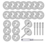 20 Piezas Mini Discos de Corte de Diamante para Dremel con Vástago de 3 mm para Cortar Piedra, Vidrio, Cerámica