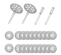 20 Piezas Mini Discos Diamante, Disco de corte de diamante & Mini Hoja de Sierra Circular para Dremel con Vástago de 3 mm para Cortar Piedra, Vidrio, Cerámica, Metal