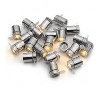 20 piezas Mini luz LED, luces LED miniatura para manualidades, luces pequeñas de cuerpo de metal con interruptor giratorio, bombillas blancas cálidas y que cambian de color para proyectos de bricolaj