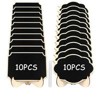 20 Piezas Mini Pizarra Pequeña con Caballete de Apoyo, Minipizarras de madera, Letrero de Tiza, Madera Carteles Decorativos 2 Estilos Tablero de Tiza, para Fiestas, Cafeterías,Tiendas