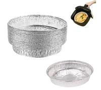 20 Piezas Molde De Aluminio Para Freidora De Aire,Bandejas Aluminio Freidora Aire Redondas Y Cuadradas,Moldes Desechables Horno Resistentes Al Calor Antiadherentes,Apilables Y Reutilizables(Rd., 18cm)