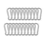 20 Piezas Mosquetones de Acero Inoxidable 304, Mosquetón de Acero Inoxidable M4, 40 x 4 mm, para Llavero, Camping, Pesca y Senderismo