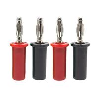 20 Piezas niquelado 4mm Conector Banana en Forma de Linterna Caja de Sonido Cable de Altavoz Conector Banana(10 Red 10 Black)