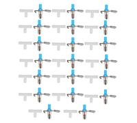 20 Piezas, No se oxida, Duradero, de Tres vías, Doble Resorte, Bebedero para Fuente de Conejo, Suministros para tetina de alimentación de Agua (Resorte de Doble tensión (T Blanca))
