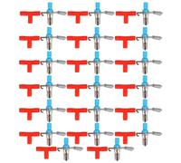 20 Piezas, No se oxida, Duradero, de Tres vías, Doble Resorte, Bebedero para Fuente de Conejo, Suministros para tetina de alimentación de Agua (Resorte de Doble tensión (T roja))