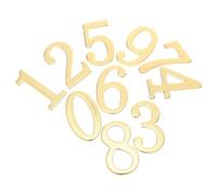 20 Piezas Número de Casa Metálico Dorado 3d, Legible desde Lejos | Acabado Resistente al Clima Rayones, Incluye Herrajes de Montaje, para Puertas y Señalización