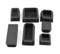 20 Piezas OD 10-60MM Tapón De Tubo De Plástico Rectangular Silencioso Negro, Tapa Extremo De Tubos Negro, Utilizado For Insertar Tubos De Metal, Patas De Sillas Y Proteger Muebles(10 * 40MM)