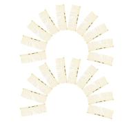 20 Piezas Peineta Lateral Dorada de 30 Dientes para Moño, Hierro | Diseño Inverso de Inserción, Bordes Redondeados, Fijación Estable y Uso Sola Mano, para Trabajo y Eventos