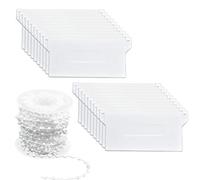 20 Piezas Pesas de Persiana Vertical Tablillas 89 mm (3,5 Pulgadas) & 10m Cadena de Persiana Vertical, Listones de Pesas Inferiores Kit de Reparación Accesorios para Cortinas Verticales, Blanco