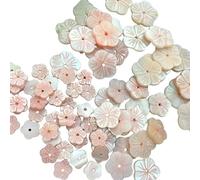 20 piezas Pflaumenblüten-Perlen, Pflaumenblütenform Loose Aus Muscheln, Schnitztechnik, zum DIY Schmuckzubehör Kunsthandwerk Nähen Schmuck Basteln Weihnachten Hochzeit Zubehör Brazaletes, rosa, 18 mm