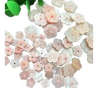 20 piezas Pflaumenblüten-Perlen, Pflaumenblütenform Loose Aus Muscheln, Schnitztechnik, zum DIY Schmuckzubehör Kunsthandwerk Nähen Schmuck Basteln Weihnachten Hochzeit Zubehör Brazaletes, rosa, 6 mm