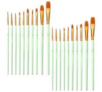 20 Piezas Pinceles Pintura Acrilica, Pinceles de Nylon, Juego de Pinceles para Acuarela para AcríLico, óleo, Acuarela, Profesionales y Principiantes, Verde