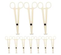 20 Piezas Pinzas de Perforación Redondas Ranuradas Desechables | ABS Blanco, Diseño de Precisión y Peso Ligero, para Servicios Móviles, Abdomen y Cuerpo