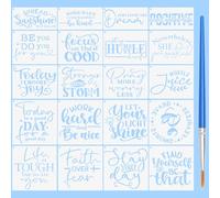 20 Piezas Plantillas de Palabras Inspiradoras para Pinta Plantilla de Plástico Reutilizable Plantillas de Dibujos Citas Motivacionales para Decoración del Hogar Madera Card Making