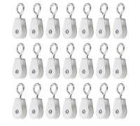 20 Piezas Polea de Tensado para Carpa, Aleación y Plástico, Plata | Uso Exterior E Invernadero, Diseño Antivuelco y Estructura de Tensión, Admite Automatización y Control