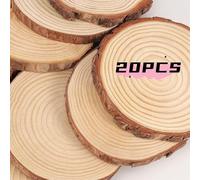 20 piezas Posavasos de Madera Natural,Rodaja Madera Sin Terminar,Disco de Madera Sin Agujero,0.5cm de grosor,para Manualidades, Decoración de Navidad, Bodas(Size:3-4cm(1.2-1.6in))