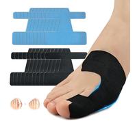 20 Piezas Precortadas Vendaje Precortado para Hallux Valgus, Cintas de Kinesiología Precortadas, Precortada para Dedos de Los Pies y Pies, Dedo de los Pie y Dedos, Suave, Transpirable(Azul+Negro)