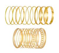 20 Piezas Pulseras Oro Mujer, Apilables Boho Pulseras, Acero Inoxidable Brazalete, Multicapa Minimalista Brazalete, Boho Bracelet Joyas para Regalos de Cumpleaños Navidad para Niñas y Mujeres, Oro