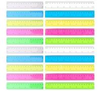 20 Piezas Reglas Transparentes Coloridas, Reglas Para Niños, Mini Reglas, Reglas De Lectura, Reglas De Dibujo Para Estudiantes Con Reglas De Plástico En Centímetros Y Pulgadas