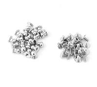 20 Piezas Remaches Cabeza Redonda Latón 8x6mm Botón Unión Hebilla Accesorios Cuero DIY Plata Tornillos Decoración