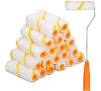 20 Piezas Rodillo de Pintura Pequeño, Mini Cepillo de Rodillo con Mango de Rodillo para Renovaciones Paredes y Techos