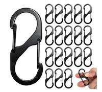 20 Piezas s Bloqueo Mosquetón Set, Mini Mosqueton Llavero, 8 Formas Clip Gancho Mosquetón, s Impermeable Doble Hebilla, s Mosquetón, para Senderismo, Camping, Viajes, Mochilero