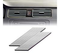20 Piezas Salida De Aire Acondicionado Tira Decorativa 20cm Tira Decorativa Salida de Aire para Coche Accesorios Interiores Para Todas Las Salidas De Aire Rectas (Plata)
